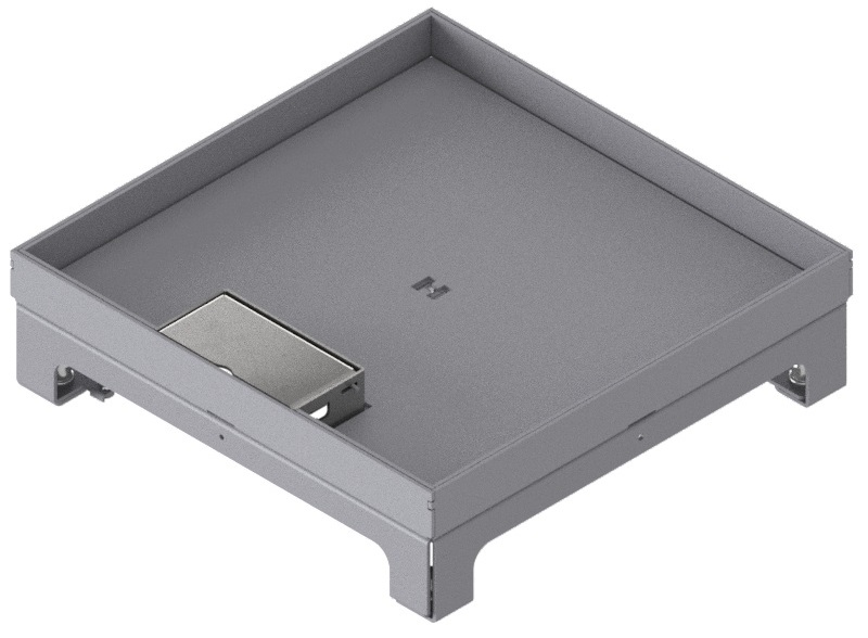 Produktbild UBD 264 201  -  Unterflur-Bodendose UBD 260 inkl. Deckel mit Kante, geschlossen, 20mm Vertiefung und 1 Schnurauslass